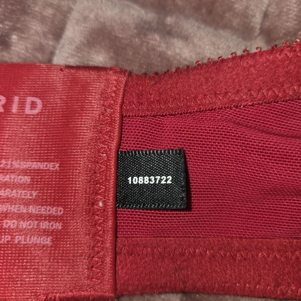 Torrid Smooth Push-Up Plunge Underwire Bra - Red, Size 42D